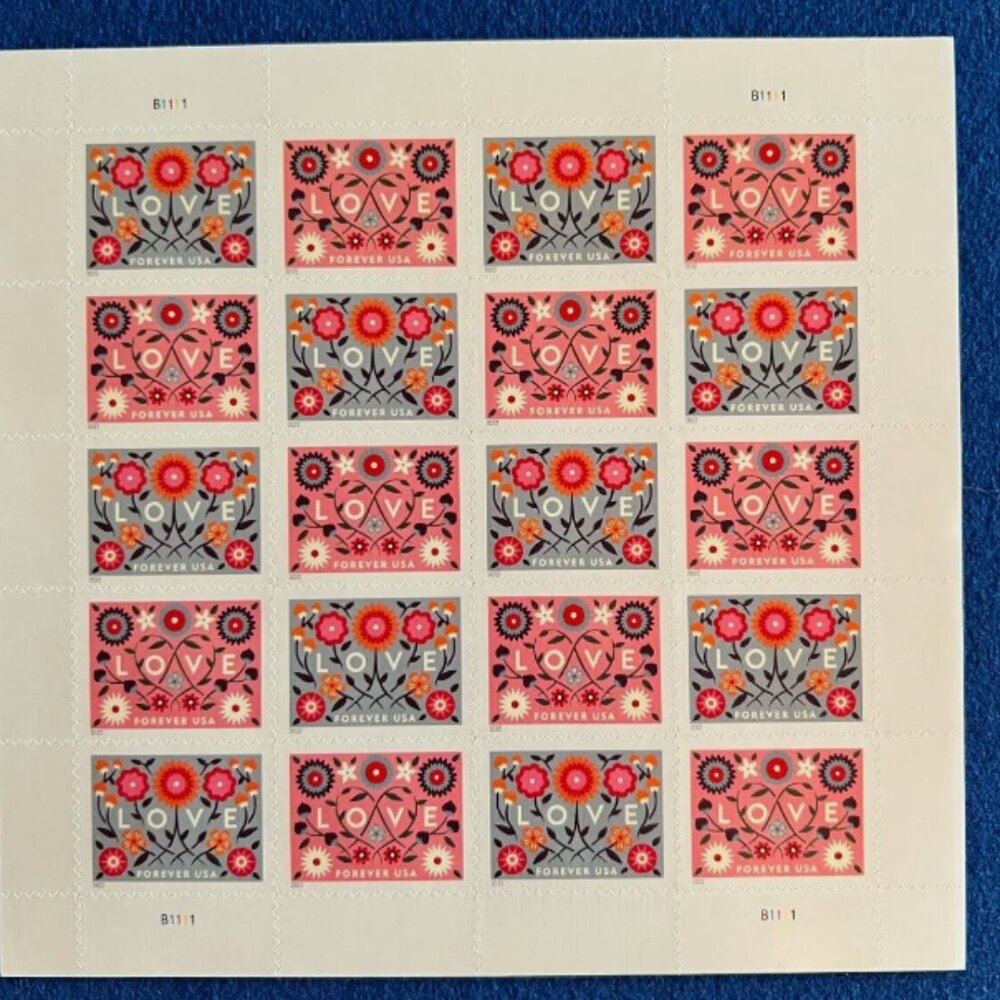 2022 USPS Forever Love Stamps 1000 stamps